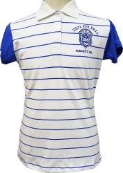 View Buying Options For The Buffalo Dallas Zeta Phi Beta Striped Ladies Polo Shirt With Contrasting Sleeves
