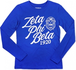 View Buying Options For The Big Boy Zeta Phi Beta Divine 9 S3 Long Sleeve Ladies Tee