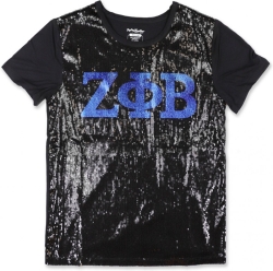 View Buying Options For The Big Boy Zeta Phi Beta Divine 9 S3 Ladies Sequins Tee