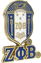 View Buying Options For The Zeta Phi Beta Crest Drop Letter Lapel Pin