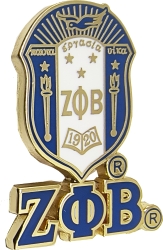 View Buying Options For The Zeta Phi Beta 3D Crest Lapel Pin With Letters