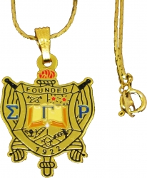 View Product Detials For The Sigma Gamma Rho Crest Pendant with Chain