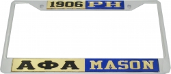 View Buying Options For The Alpha Phi Alpha + Mason P.H. Split License Plate Frame
