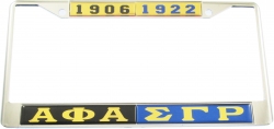 View Product Detials For The Alpha Phi Alpha + Sigma Gamma Rho Split Founder Year License Plate Frame