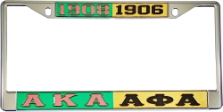 View Buying Options For The Alpha Kappa Alpha + Alpha Phi Alpha Split License Plate Frame