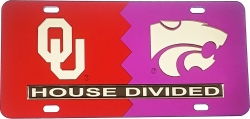 View Buying Options For The Oklahoma + Kansas State House Divided Split License Plate Tag