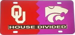 View Buying Options For The Oklahoma + Kansas State House Divided Split License Plate Tag