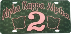 View Buying Options For The Alpha Kappa Alpha Printed Graphic Raised Line #2 License Plate