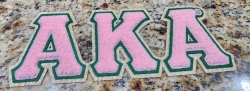 View Buying Options For The Alpha Kappa Alpha Glitter Chenille Horizontal Connected Letter Iron-On Patch