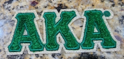 View Buying Options For The Alpha Kappa Alpha Small Glitter Chenille Connected Letter Iron-On Patch