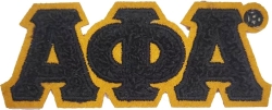 View Product Detials For The Alpha Phi Alpha Small Chenille Connected Letter Iron-On Patch