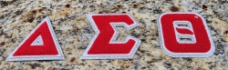 View Buying Options For The Delta Sigma Theta Glitter Chenille Letter Iron-On Patch Set