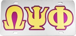 View Buying Options For The Omega Psi Phi Outlined Mirror License Plate