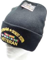View Product Detials For The Vietnam + Desert Storm Veteran Mens Cuffed Beanie Cap