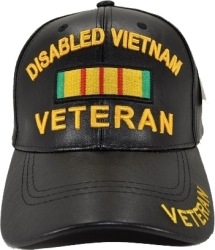 View Product Detials For The Disabled Vietnam Veteran PU Leather Mens Cap