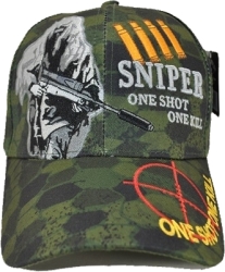 View Product Detials For The Sniper One Shot One Kill Snake Skin Camo Mens Cap