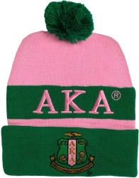 View Buying Options For The Alpha Kappa Alpha Embroidered Knit Beanie With Ball