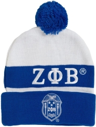 View Buying Options For The Zeta Phi Beta Embroidered Knit Beanie With Ball