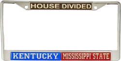 View Buying Options For The Kentucky + Mississippi State House Divided Split License Plate Frame