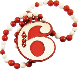 View Buying Options For The Delta Sigma Theta Wood Color Bead Tiki Line #6 Medallion