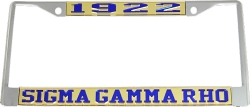 View Buying Options For The Sigma Gamma Rho Year 1922 License Plate Frame