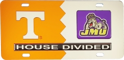 View Buying Options For The Tennessee + James Madison House Divided Split License Plate Tag