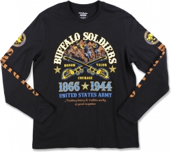 View Product Detials For The Big Boy Buffalo Soldiers History And Tradition Mens Long Sleeve Tee