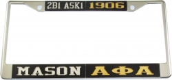 View Buying Options For The Mason + Alpha Phi Alpha Split License Plate Frame