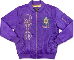 View Product Detials For The Big Boy Omega Psi Phi Divine 9 S3 Mens Bomber Jacket