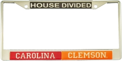 View Buying Options For The South Carolina + Clemson House Divided Split License Plate Frame
