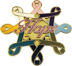 View Buying Options For The Hope Multi-Cancer Awareness Ribbon Pin