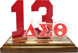 View Buying Options For The Delta Sigma Theta Acrylic Desktop Line #13 With Wooden Base