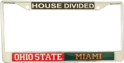 View Buying Options For The Ohio State + Miami House Divided Split License Plate Frame