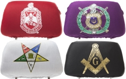 View Buying Options For The Greek Or Masonic Car Seat Headrest Cover Set [Pre-Pack]