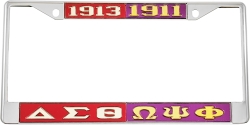 View Buying Options For The Delta Sigma Theta + Omega Psi Phi Split License Plate Frame