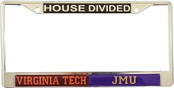 View Buying Options For The Virginia Tech + James Madison House Divided Split License Plate Frame