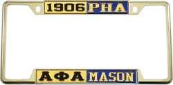 View Buying Options For The Alpha Phi Alpha + Mason PHA Split License Plate Frame