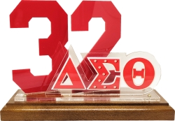 View Buying Options For The Delta Sigma Theta Acrylic Desktop Line #32 With Wooden Base