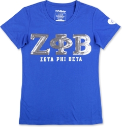 View Buying Options For The Big Boy Zeta Phi Beta Divine 9 Sequin Patch Ladies Tee