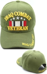 View Buying Options For The Iraq Combat Veteran Ribbon Text Shadow Mens Cap