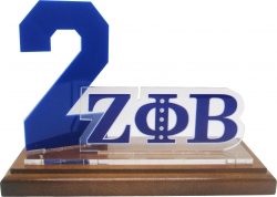 View Buying Options For The Zeta Phi Beta Acrylic Desktop Line #2 With Wooden Base