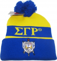 View Buying Options For The Sigma Gamma Rho Sorority Ladies Knit Beanie with Ball