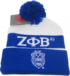 View Buying Options For The Zeta Phi Beta Sorority Ladies Knit Beanie with Ball