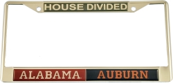 View Buying Options For The Alabama + Auburn House Divided Split License Plate Frame