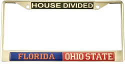 View Buying Options For The Florida + Ohio State House Divided Split License Plate Frame