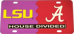 View Buying Options For The LSU + Alabama House Divided Split License Plate Tag