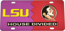 View Buying Options For The LSU + Florida State House Divided Split License Plate Tag