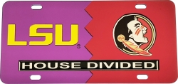 View Buying Options For The LSU + Florida State (FSU) House Divided Split License Plate Tag