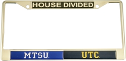 View Buying Options For The Middle Tennessee (MTSU) + Tennessee at Chattanooga (UTC) House Divided Split License Plate Frame