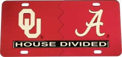 View Buying Options For The Oklahoma + Alabama House Divided Split License Plate Tag
